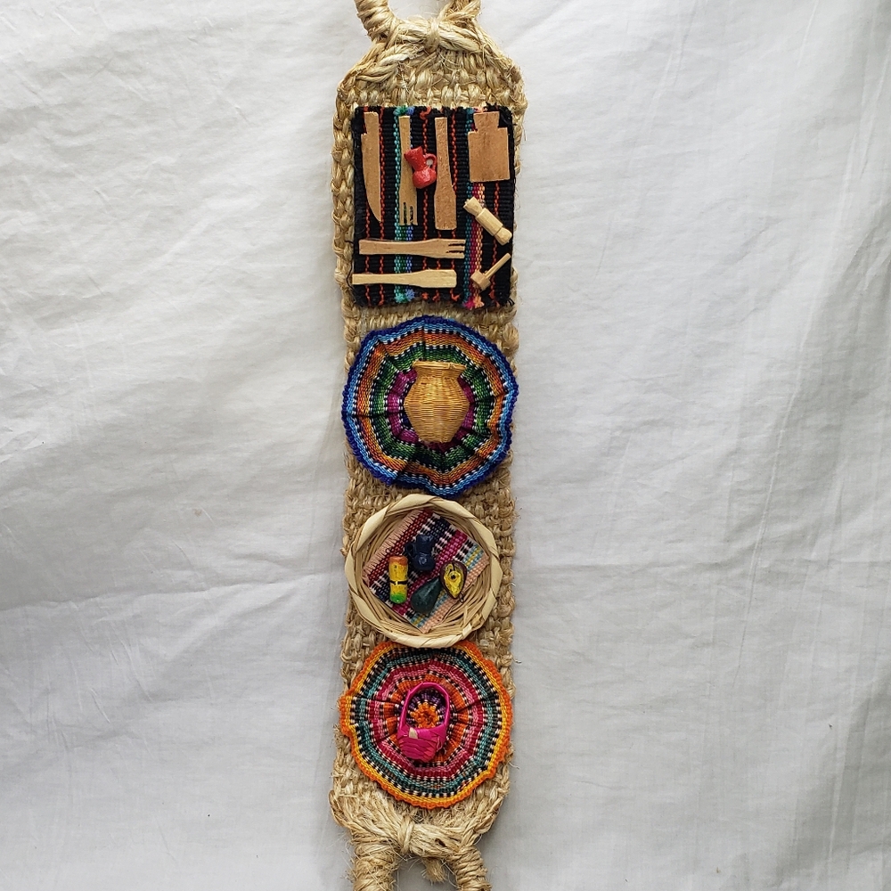 Handcrafted Multicolor Mayan Wall Hanging Decor Guatemala